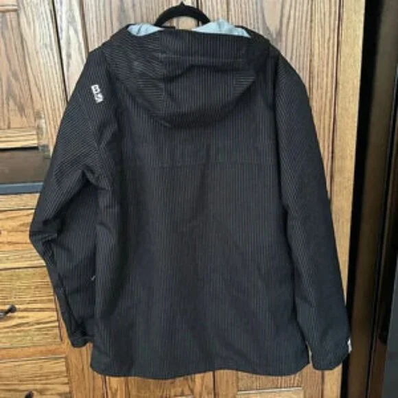 Bonfire Snowboarding Company Hooded Snow Winter Jacket 20th Anniversary Stripe L